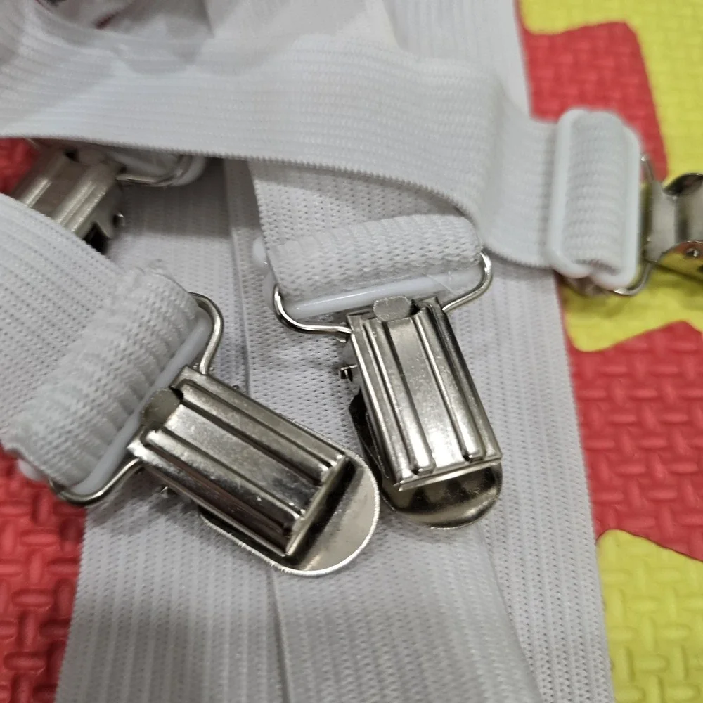 White‎ Elastic Bed Sheet Straps - Adjustable Corner Clips Grippers Fasteners